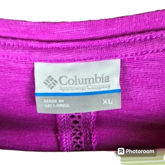 Columbia long sleeve hot pink top with lace detail size XL - Picture 3 of 9
